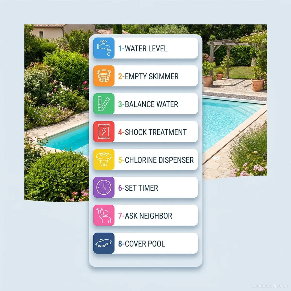 8-step checklist for preparing your pool before going on vacation