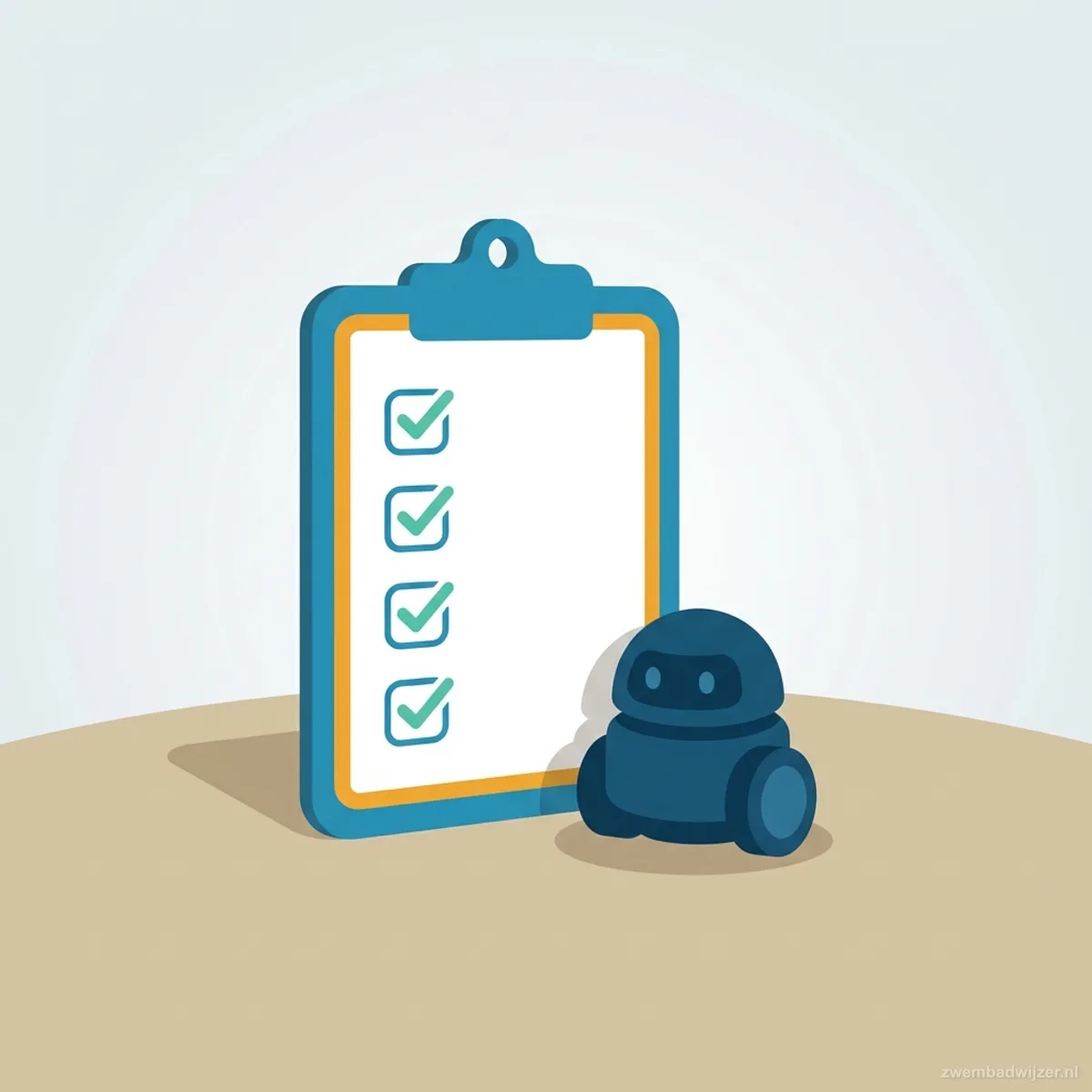 Illustratie van een keuzehulp checklist voor het selecteren van de juiste zwembadrobot voor jouw situatie